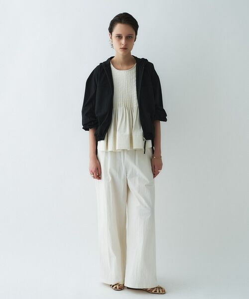 cloenc / クロエンス レザーブルゾン・ジャケット | 【接触冷感／UVカット／マシンウォッシュ】エアリーギャザーパーカー | 詳細11