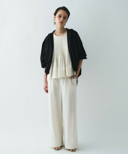 cloenc / クロエンス レザーブルゾン・ジャケット | 【接触冷感／UVカット／マシンウォッシュ】エアリーギャザーパーカー | 詳細12