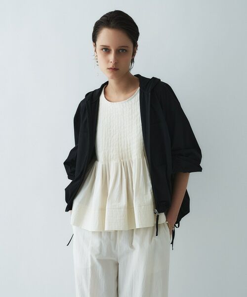 cloenc / クロエンス レザーブルゾン・ジャケット | 【接触冷感／UVカット／マシンウォッシュ】エアリーギャザーパーカー | 詳細13