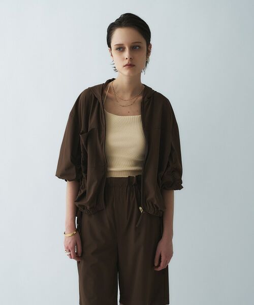 cloenc / クロエンス レザーブルゾン・ジャケット | 【接触冷感／UVカット／マシンウォッシュ】エアリーギャザーパーカー | 詳細4