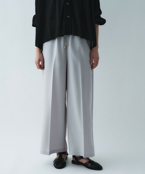 cloenc / クロエンス パンツ | 【接触冷感／UVカット／マシンウォッシュ】イージーワイドパンツ（ライトグレー(011)）