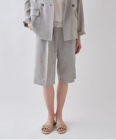cloenc / クロエンス ショート・ハーフ・半端丈パンツ | 【セットアップ／接触冷感／マシンウォッシュ】リネンライクハーフパンツ