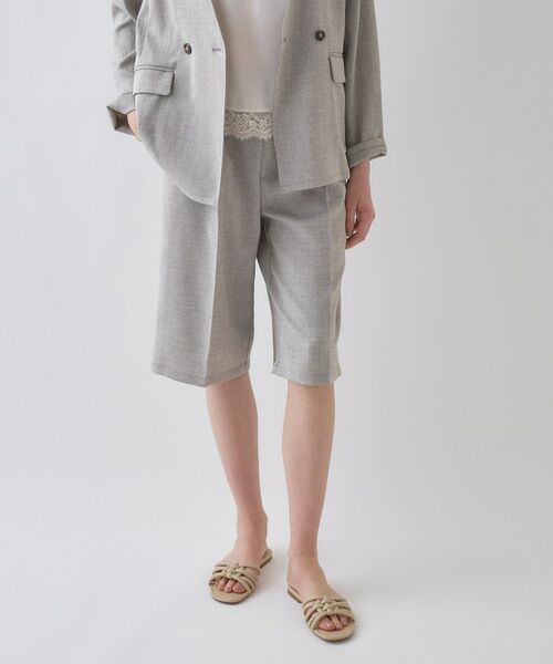 cloenc / クロエンス ショート・ハーフ・半端丈パンツ | 【セットアップ／接触冷感／マシンウォッシュ】リネンライクハーフパンツ | 詳細3