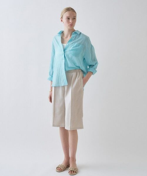 cloenc / クロエンス ショート・ハーフ・半端丈パンツ | 【セットアップ／接触冷感／マシンウォッシュ】リネンライクハーフパンツ | 詳細9