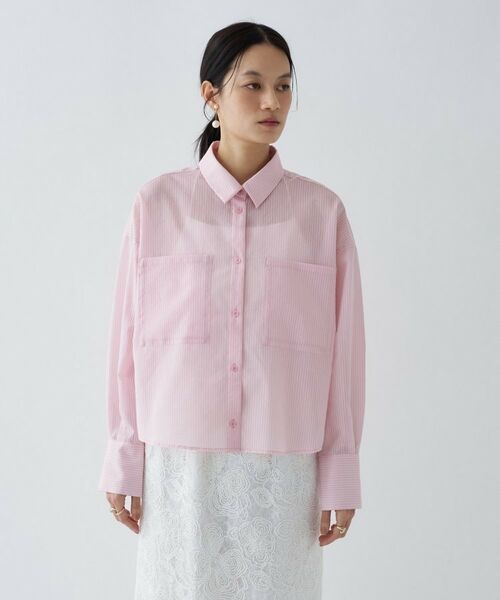 cloenc / クロエンス シャツ・ブラウス | 【手洗い可】シアーストライプシャツ | 詳細18