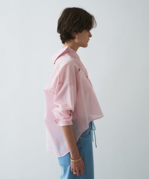 cloenc / クロエンス シャツ・ブラウス | 【手洗い可】シアーストライプシャツ | 詳細8