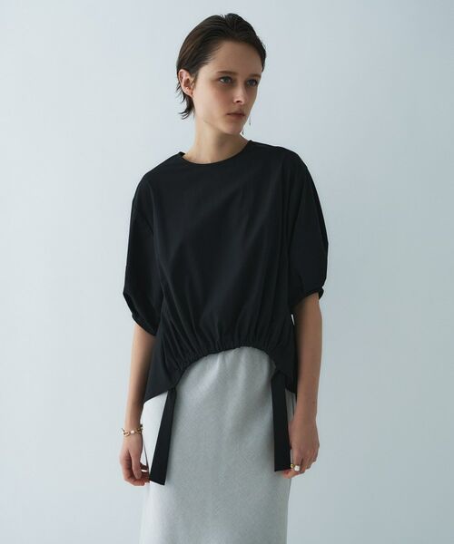 cloenc / クロエンス シャツ・ブラウス | 【接触冷感／UVカット／マシンウォッシュ】エアリーパフスリーブプルオーバー（ブラック(019)）