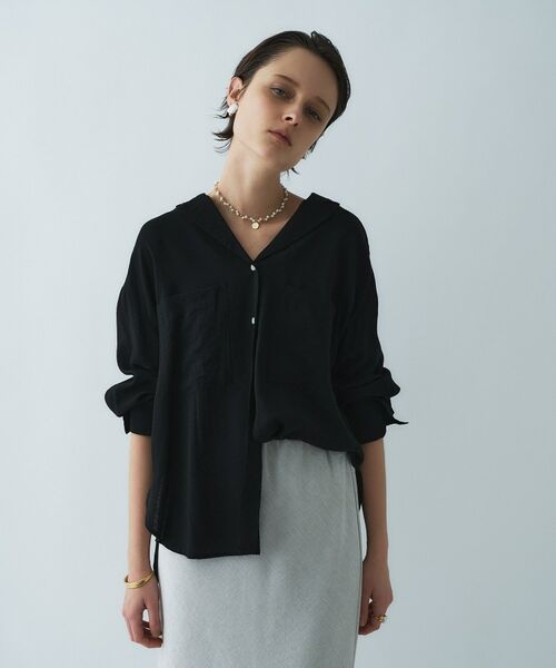 cloenc / クロエンス シャツ・ブラウス | 【手洗い可】テーラードカラーシャツ（ブラック(019)）