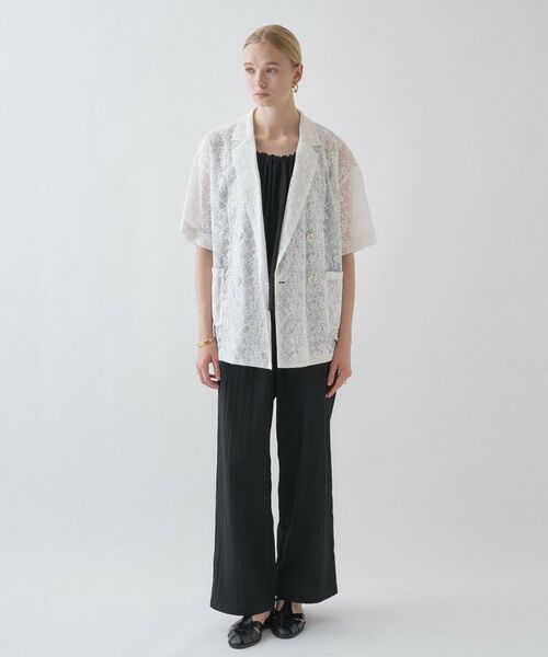 cloenc / クロエンス テーラードジャケット | シアーフラワーメッシュジャケット | 詳細1