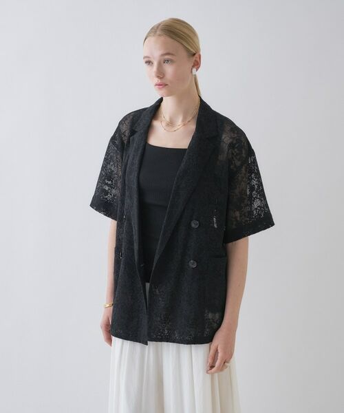 cloenc / クロエンス テーラードジャケット | シアーフラワーメッシュジャケット | 詳細10