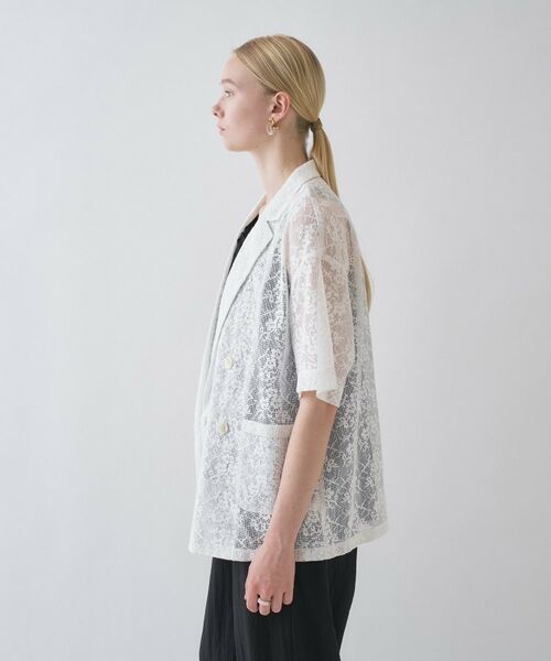 cloenc / クロエンス テーラードジャケット | シアーフラワーメッシュジャケット | 詳細15
