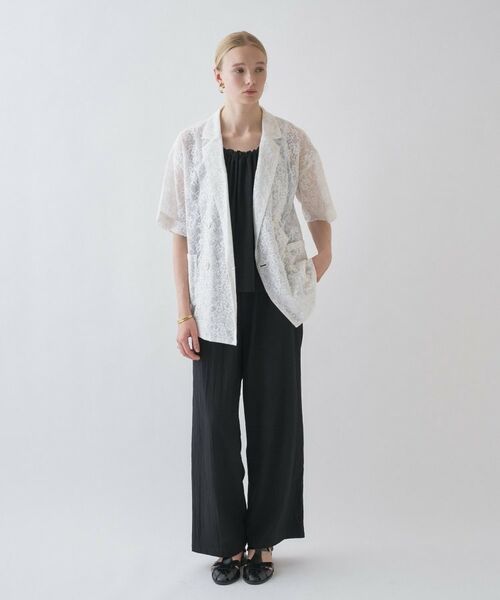 cloenc / クロエンス テーラードジャケット | シアーフラワーメッシュジャケット | 詳細2