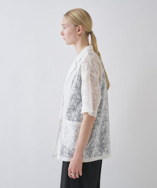 cloenc / クロエンス テーラードジャケット | シアーフラワーメッシュジャケット | 詳細5