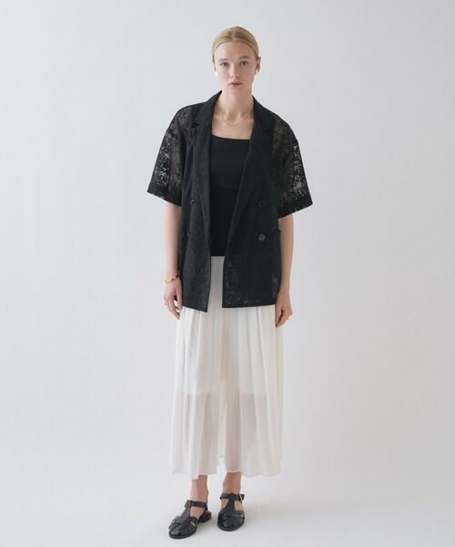 cloenc / クロエンス テーラードジャケット | シアーフラワーメッシュジャケット | 詳細7