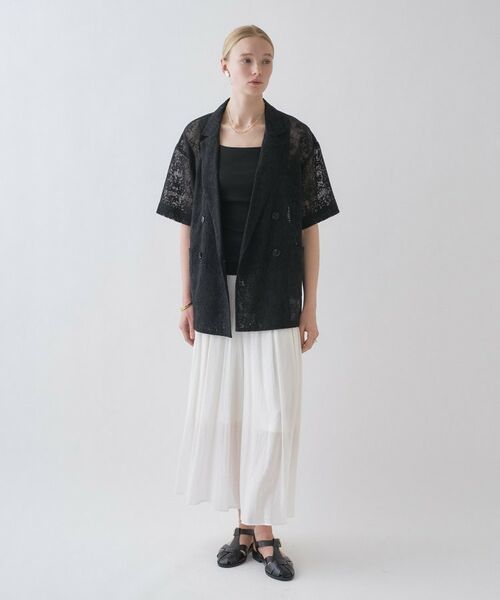 cloenc / クロエンス テーラードジャケット | シアーフラワーメッシュジャケット | 詳細8