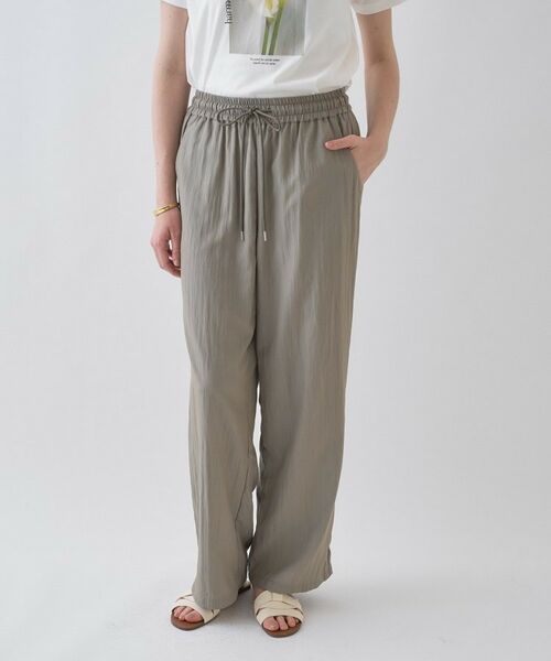 cloenc / クロエンス パンツ | ナイロンワッシャーイージーパンツ（カーキ(027)）