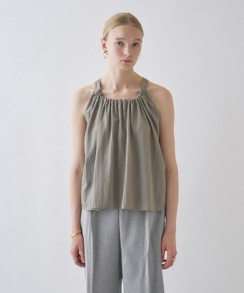 cloenc / クロエンス シャツ・ブラウス | ギャザーリボンブラウス（カーキ(027)）