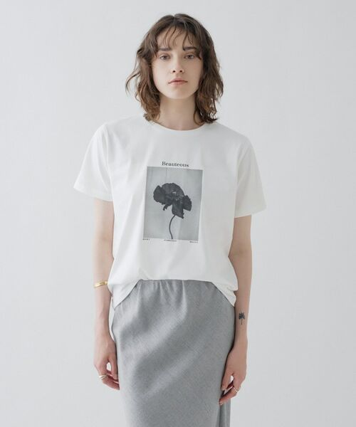 cloenc / クロエンス Tシャツ | フォトプリントTシャツ｜リサイクルポリエステル（ホワイト(601)）