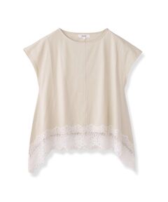 cloenc / クロエンス Tシャツ | 【ひんやり／UVカット】レース フレンチスリーブプルオーバー