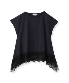 cloenc / クロエンス Tシャツ | 【ひんやり／UVカット】レース フレンチスリーブプルオーバー