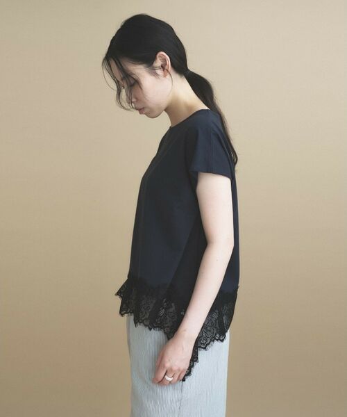 cloenc / クロエンス Tシャツ | 【ひんやり／UVカット】レース フレンチスリーブプルオーバー | 詳細11