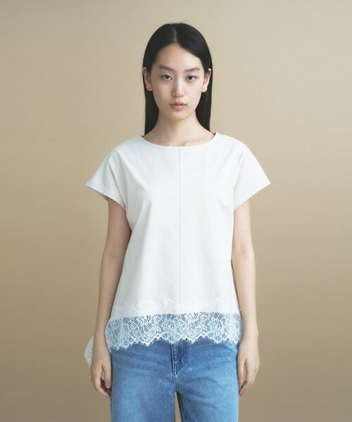 cloenc / クロエンス Tシャツ | 【ひんやり／UVカット】レース フレンチスリーブプルオーバー | 詳細21