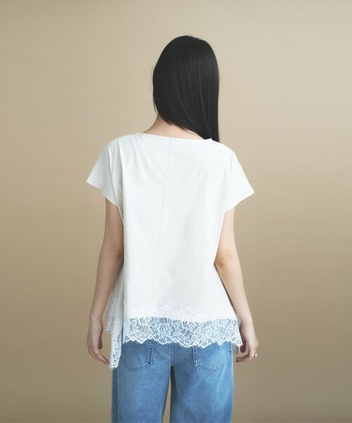 cloenc / クロエンス Tシャツ | 【ひんやり／UVカット】レース フレンチスリーブプルオーバー | 詳細6