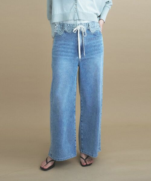 cloenc / クロエンス デニムパンツ | DeniMoove カットデニム ドロストパンツ【360°ストレッチ】（ブルー(092)）