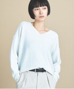 cloenc / クロエンス ニット・セーター | 【美フォルム】Vネックラメガーターニット