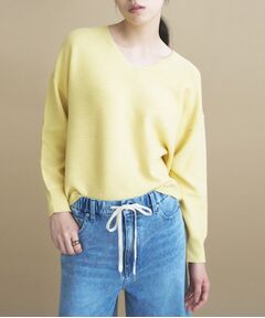 cloenc / クロエンス ニット・セーター | 【美フォルム】Vネックラメガーターニット