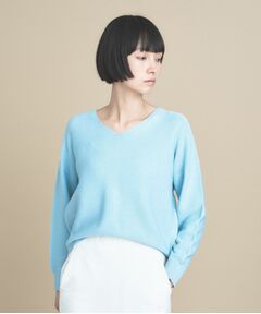 cloenc / クロエンス ニット・セーター | 【美フォルム】Vネックラメガーターニット