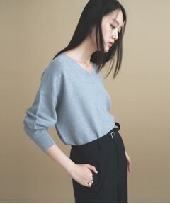 cloenc / クロエンス ニット・セーター | 【美フォルム】Vネックラメガーターニット