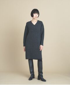cloenc / クロエンス ミニ丈・ひざ丈ワンピース | Vネックニットワンピース