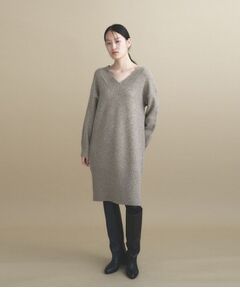 cloenc / クロエンス ミニ丈・ひざ丈ワンピース | Vネックニットワンピース