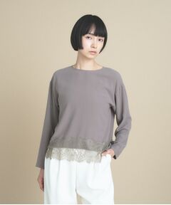 cloenc / クロエンス シャツ・ブラウス | レースドッキングブラウス