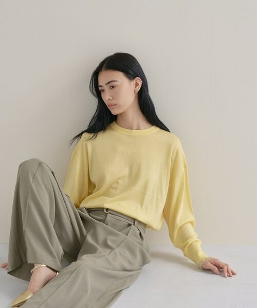 cloenc / クロエンス ニット・セーター | 【WEB限定カラーあり】Relaxy Rich シルクカシミヤ混 クルーニット（ライトイエロー(030)）