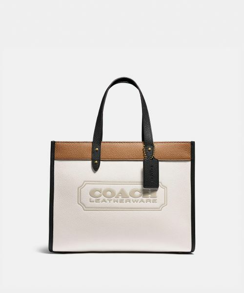 COACH コーチ トートバッグ フィールド  30 カラーブロック ブラウン