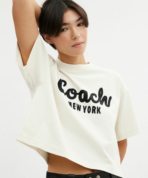 なし伸縮性COACH コーチ Tシャツ・カットソー XL 白