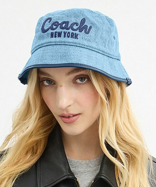 COACH/コーチ コーチ 1941 エンブロイダード デニム バケット ハット BLUE XS/S COACH/コーチ コーチ 1941 エンブロイダード デニム バケット ハット BLUE XS/S