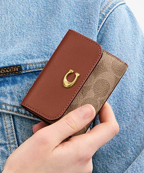 COACH/コーチ エッセンシャル カード ホルダー ウォレット・シグネチャー キャンバス BROWN ONE COACH/コーチ エッセンシャル カード ホルダー ウォレット・シグネチャー キャンバス BROWN ONE
