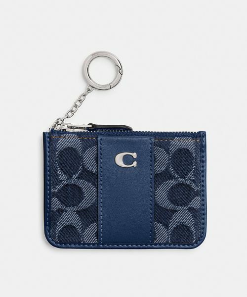 COACH/コーチ エッセンシャル ミニ ID カード ケース・シグネチャー デニム BLUE ONE COACH/コーチ エッセンシャル ミニ ID カード ケース・シグネチャー デニム BLUE ONE