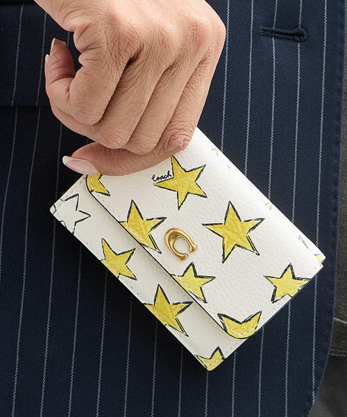 COACH/コーチ エッセンシャル ミニ トライフォールド ウォレット・スター プリント WHITE ONE COACH/コーチ エッセンシャル ミニ トライフォールド ウォレット・スター プリント WHITE ONE