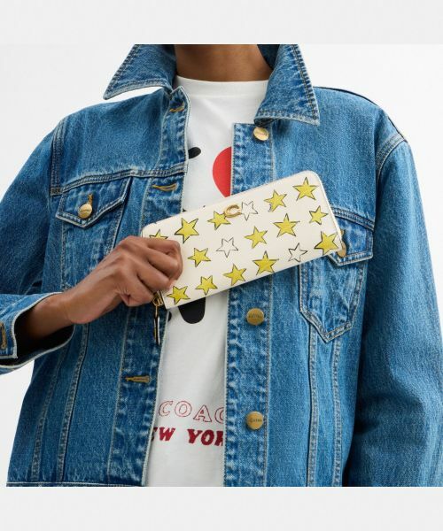 ブティック★【COACH】エッセンシャル ジップ ウォレット スター セール】 エッセンシャル スリム アコーディオン ジップ