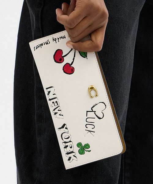 COACH/コーチ エッセンシャル スリム ウォレット・スケッチ プリント WHITE ONE COACH/コーチ エッセンシャル スリム ウォレット・スケッチ プリント WHITE ONE