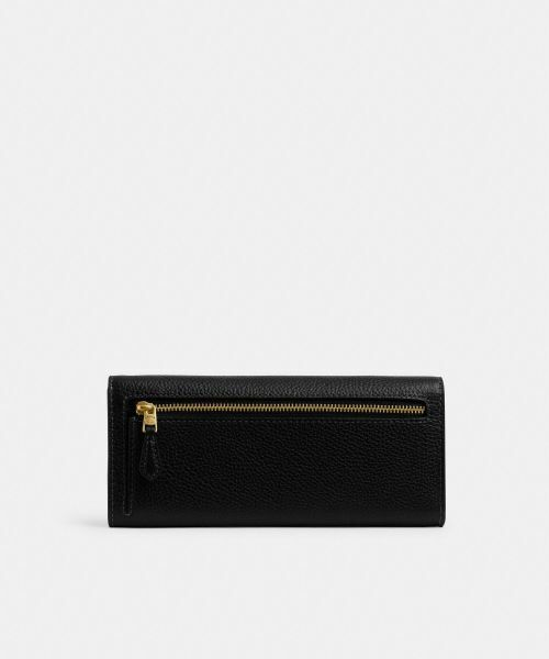 未使用 コーチ ☆ IDケース付 レザー フラップ 長財布 ブラック COACH COACH コーチ ラウンドファスナー長財布 型押し シグネチャー