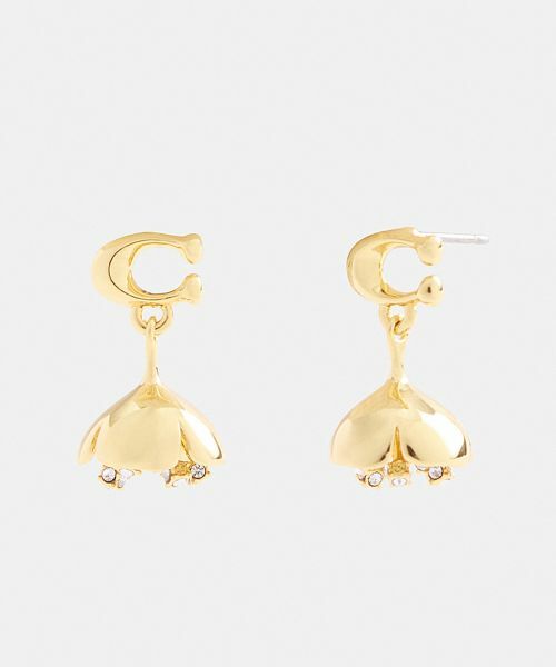 COACH/コーチ シグネチャー フラワー ドロップ ピアス GOLD ONE COACH/コーチ シグネチャー フラワー ドロップ ピアス GOLD ONE
