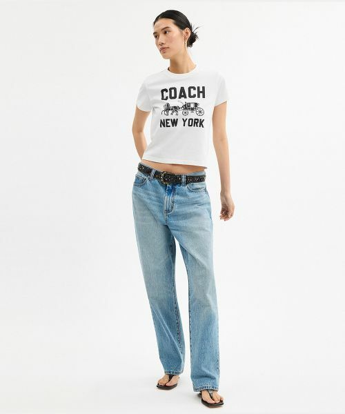 【直営店】coach★ホース アンド キャリッジ Tシャツ ホワイト ホース アンド キャリッジ Tシャツ・オーガニック コットン （T