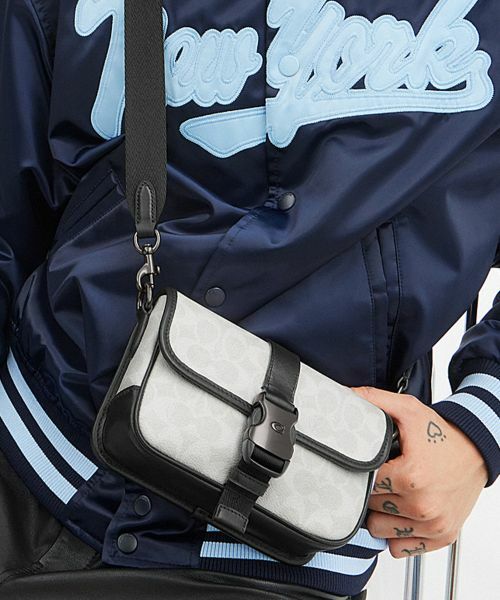 COACH/コーチ リーグ クロスボディ バッグ 19・シグネチャー キャンバス WHITE ONE COACH/コーチ リーグ クロスボディ バッグ 19・シグネチャー キャンバス WHITE ONE