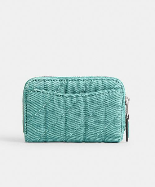COACH  Essential メタリック キルティング カードケース エッセンシャル スモール ジップ アラウンド カード ケース