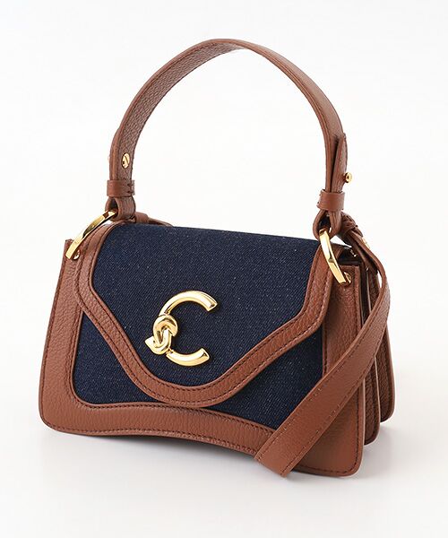 COCCINELLE/コチネッレ コチネッレ C-ME デニム ミニ ブルーデニム/コニャック TU